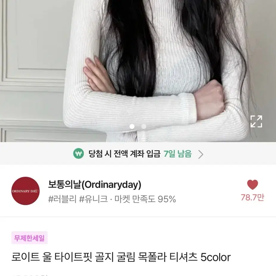 보통의날 로이트 울 타이트핏 골지 굴림 목폴라