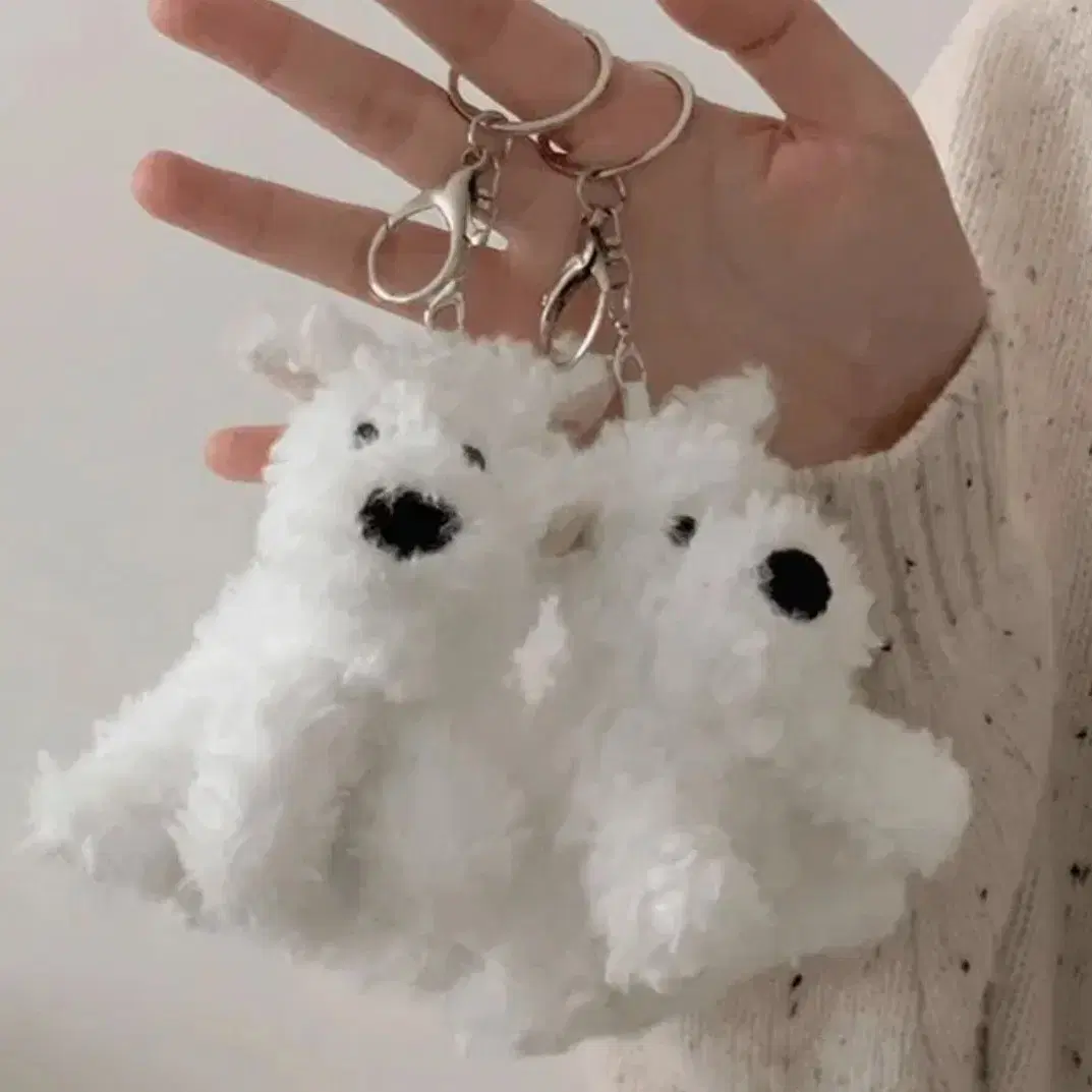 New arrival cute puppy white terrier doll keyring