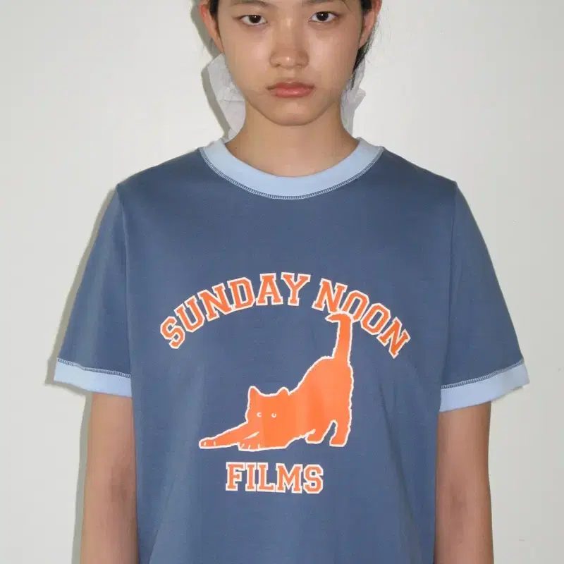 시눈 SUNDAYNOON CAT T-SHIRTS (NAVY)