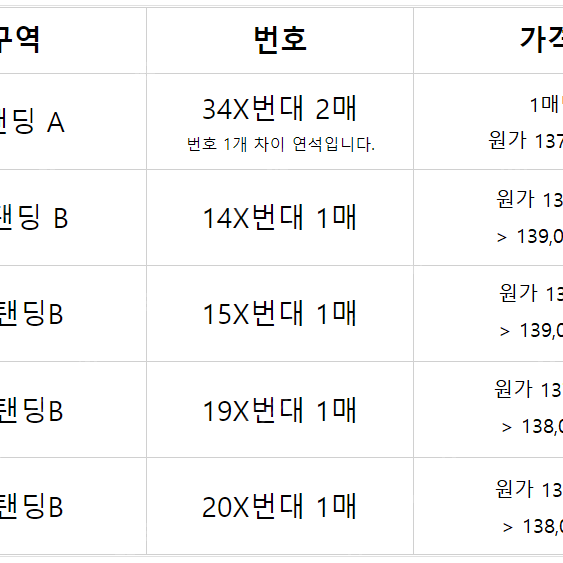 원가양도 THE VOLUNTEERS 9월 1일 스탠딩 A구역, B구역