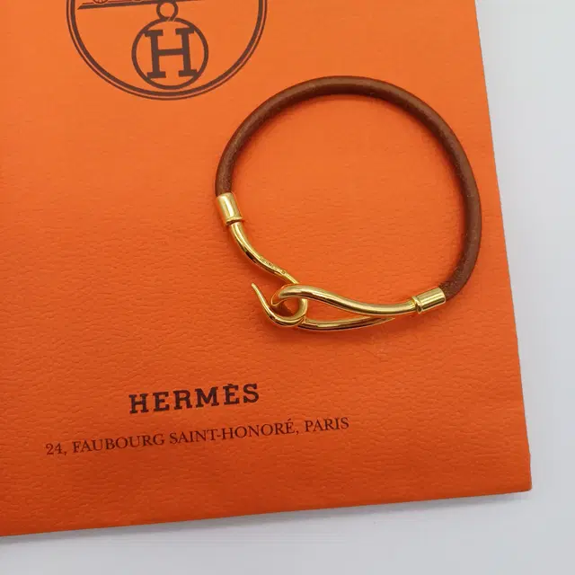 HERMES 에르메스 후크 가죽 팔찌 [6857_0383-01#]