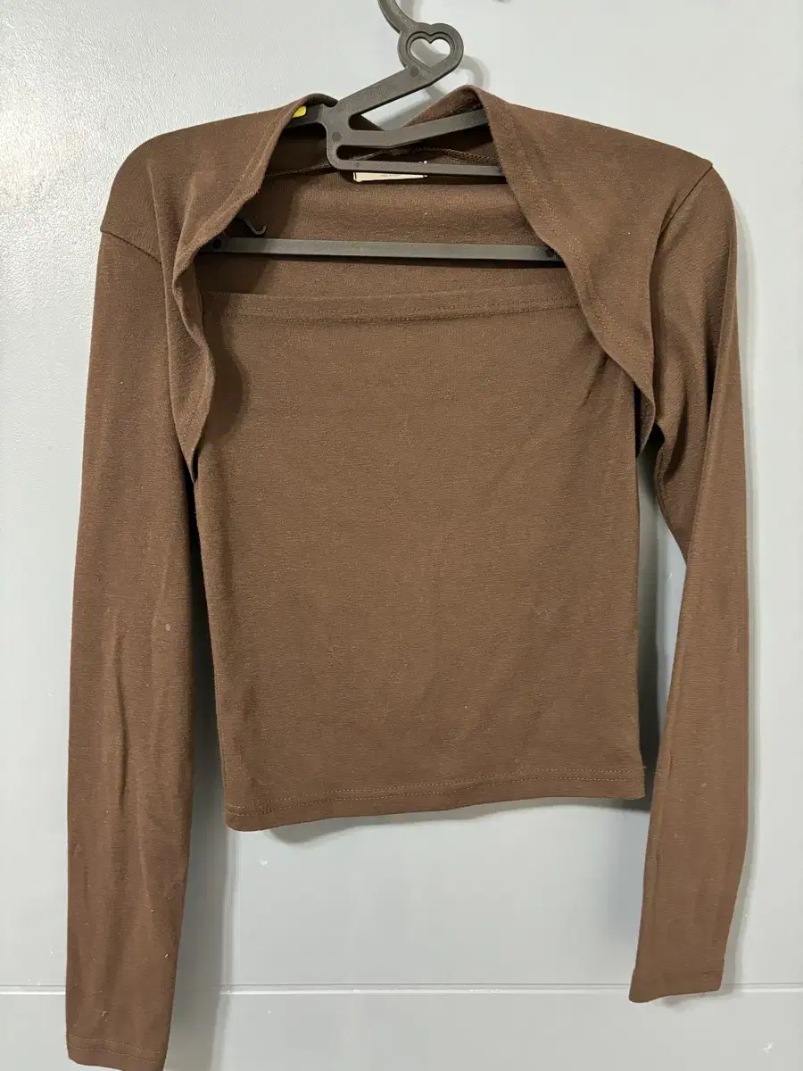 Brown Brown Square Neck Long Sleeve Jolie