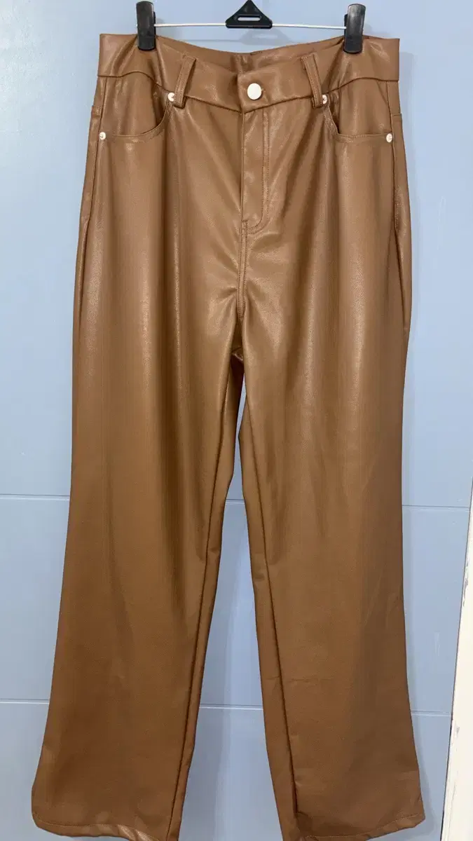 Brown brushed leather pants