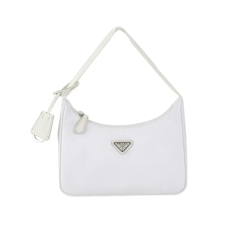 (Genuine) Prada INE515 Tesuto Re-Edition Hobo Bag Shoulder Bag White Full Set