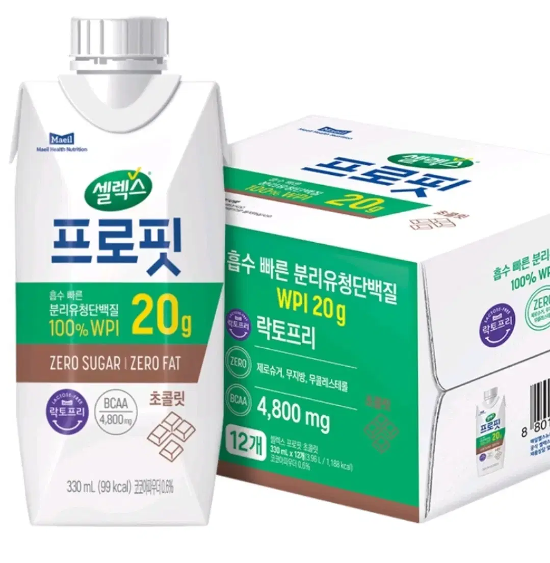 셀렉스 프로핏 웨이프로틴 초콜릿 드링크 330ml 12개