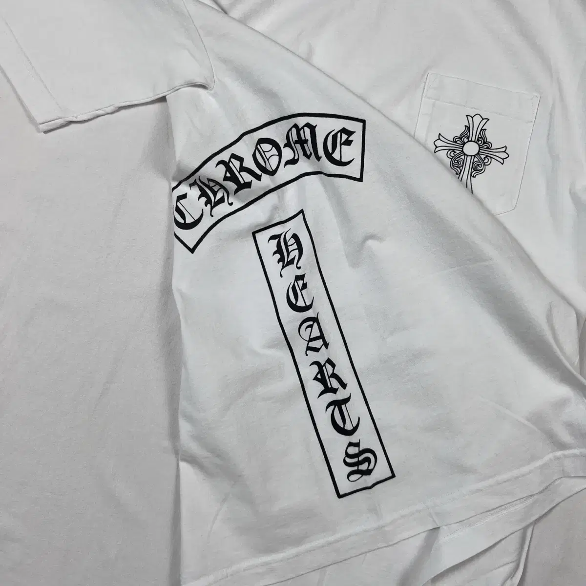 90s 크롬하츠 chrome hearts 로고 포켓 반팔티