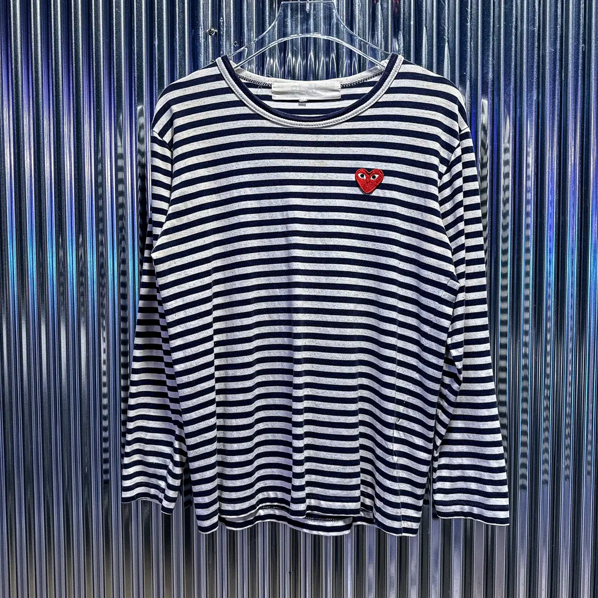 Comme des Garçons Song Waffen Stripe Long Sleeve Tee (Domestic M) CC202