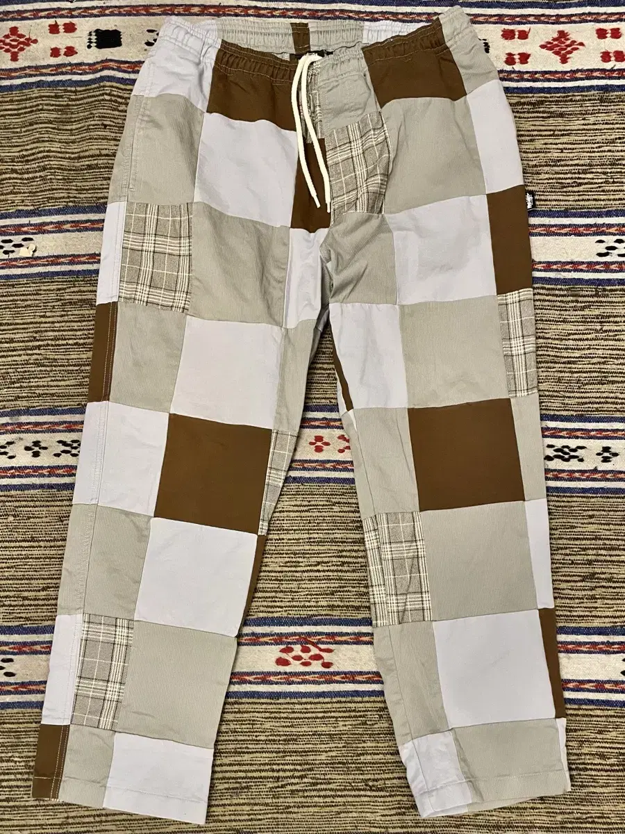 (30-34)Stussy Stussy Beach Multi Patchwork Bandeau Pants