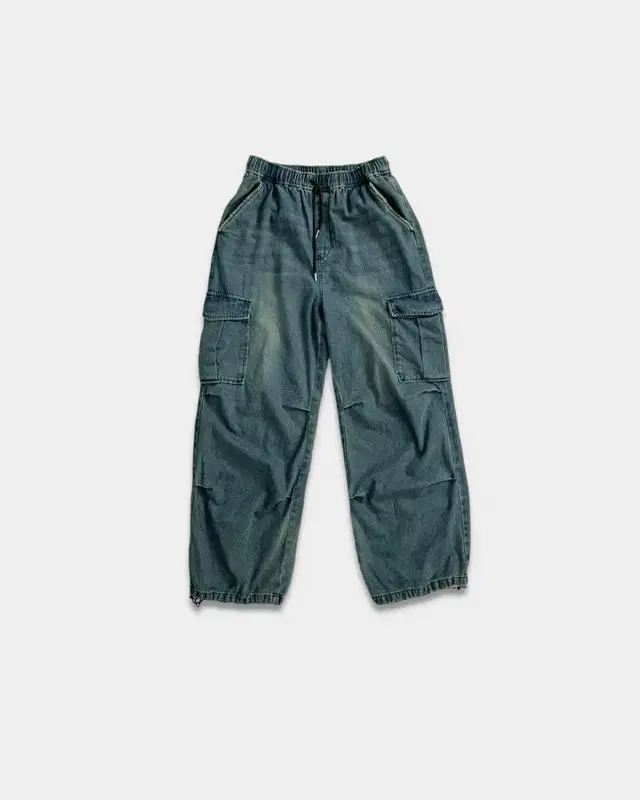 vintage denim parachute cargo pants