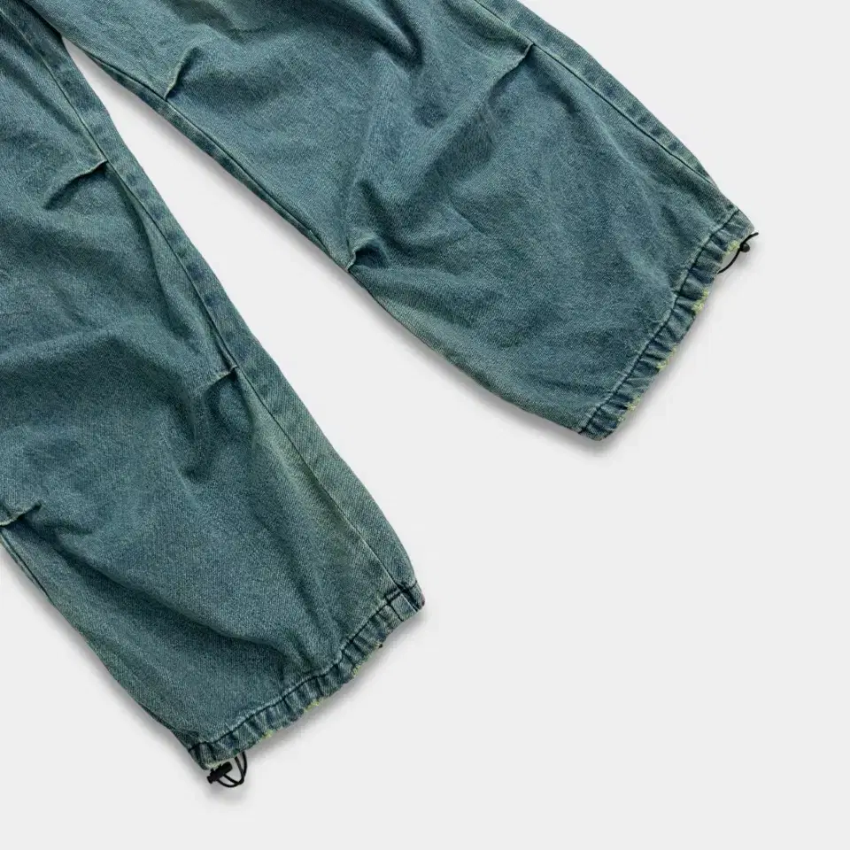 vintage denim parachute cargo pants