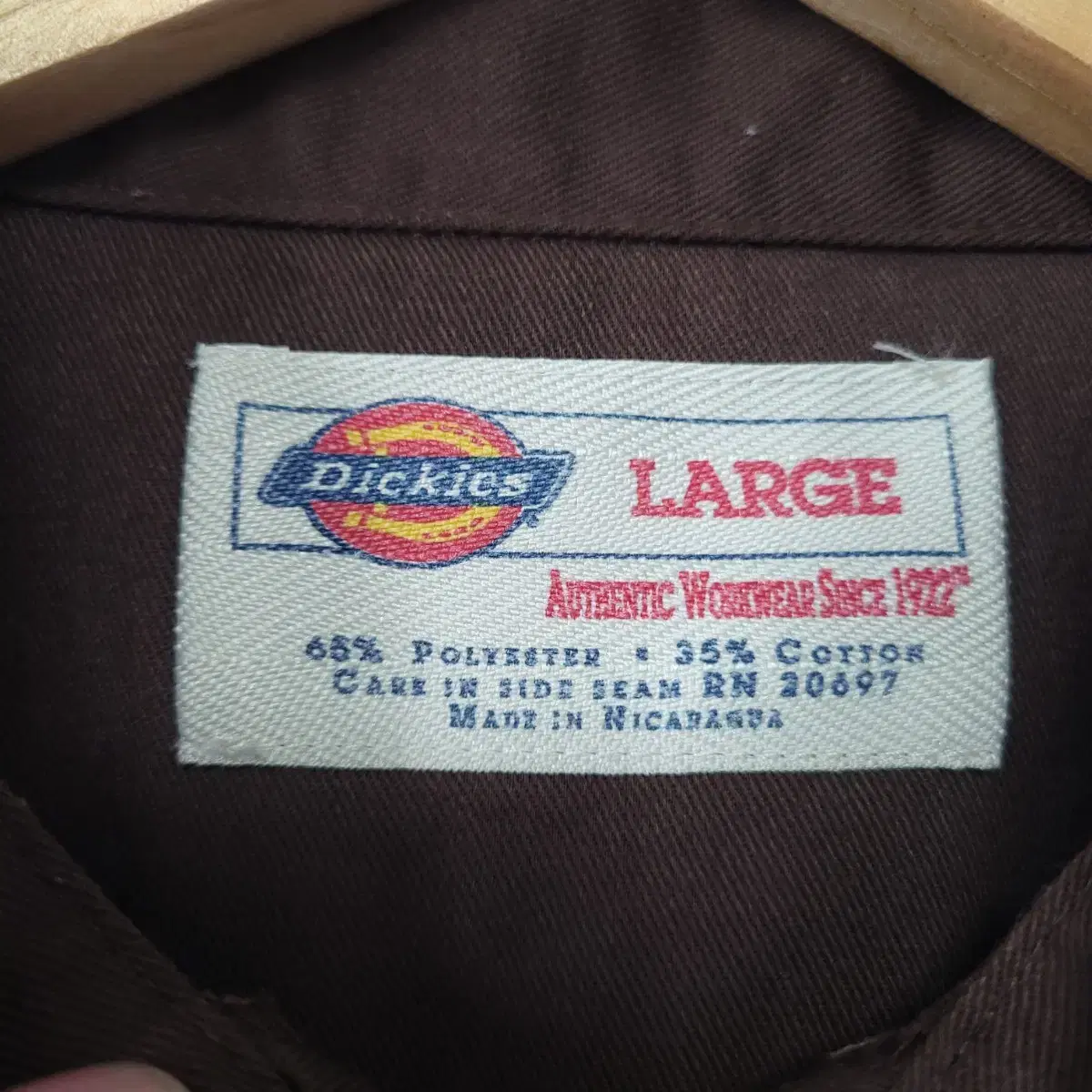 (100) DICKIES 디키즈 밤색 반팔 워크 셔츠