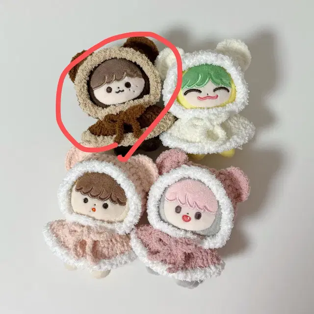 레몬님 10cm 인형 뜨개옷 곰돌이망토 초코색 곰효기