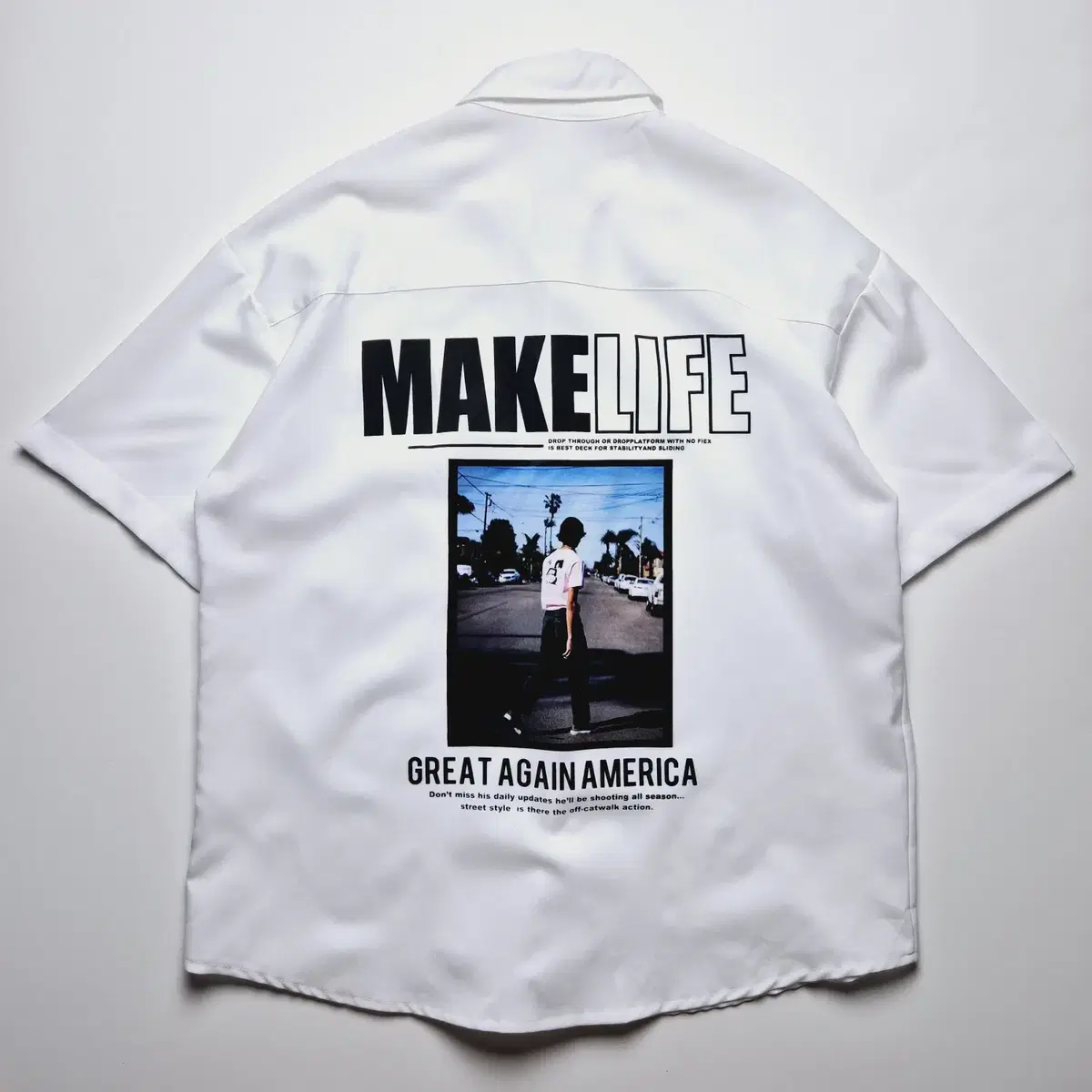 [이틀간 40%할인] [FREE] MAKE LIFE 폴리 반팔셔츠