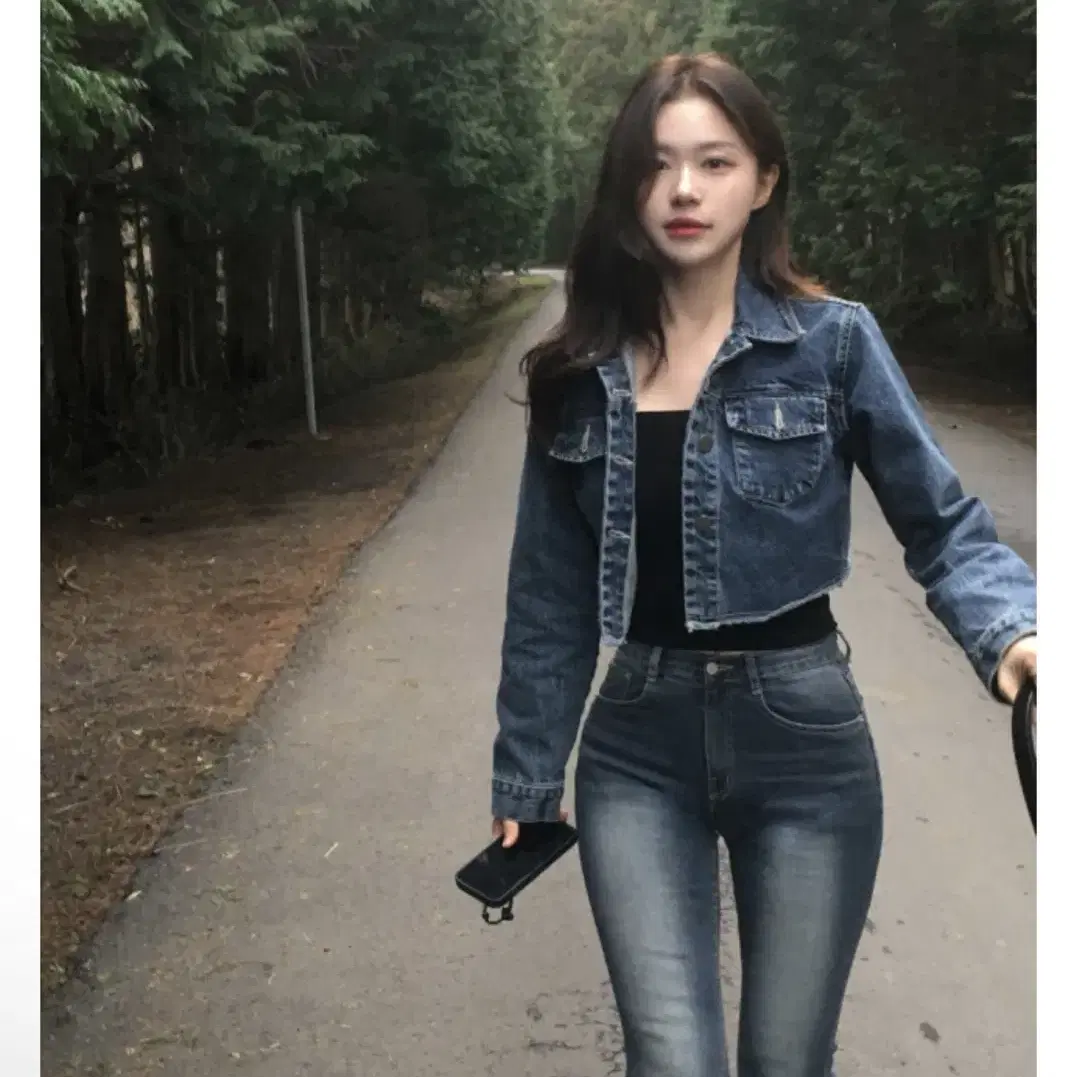 데이로제 스판 쫀쫀 부츠컷 청바지 데님 딥블루 xs