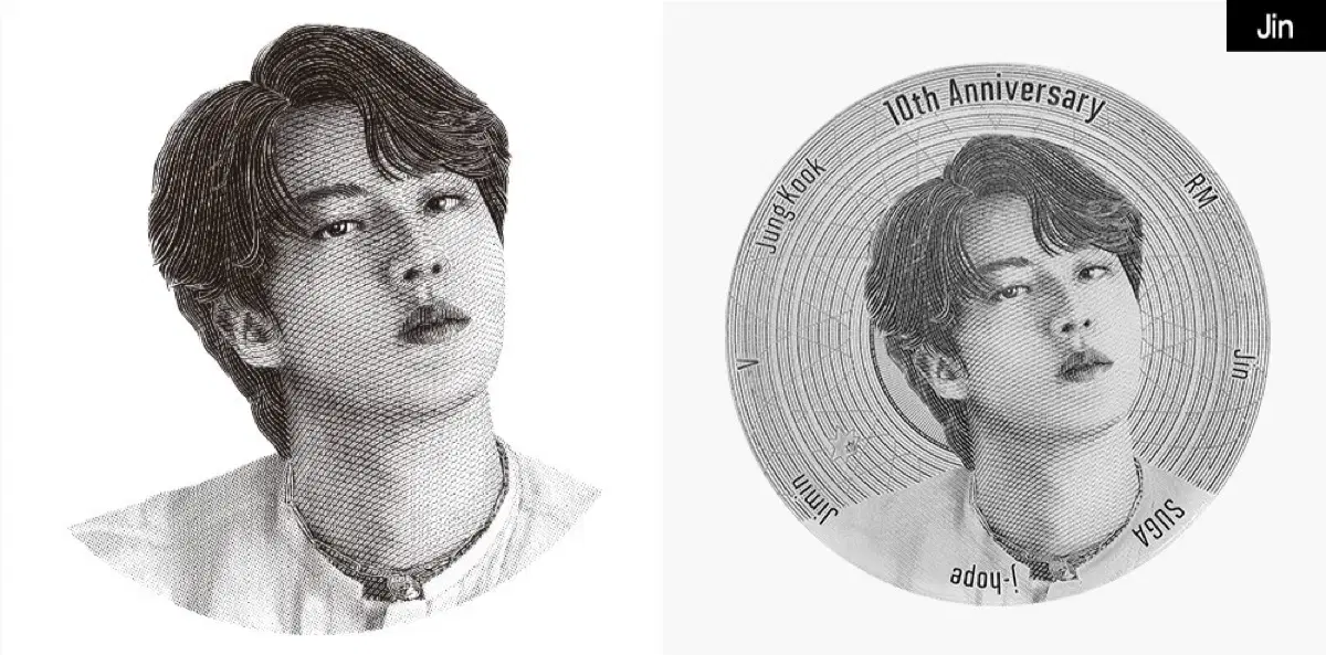 <미개봉>BTS 10th Anniversary Medal (JIN)