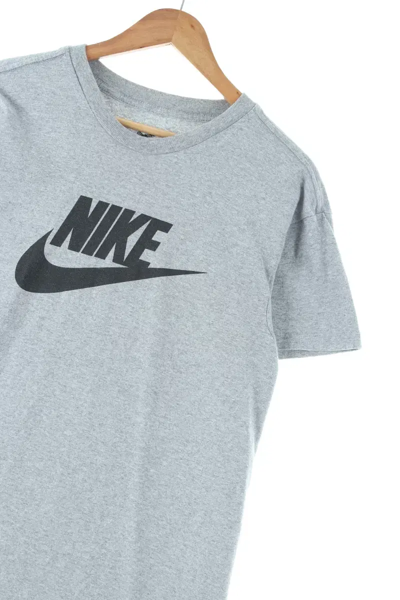 (M) Nike Short Sleeve T-Shirt Gray Big Logo Old School Loose Fit - E542