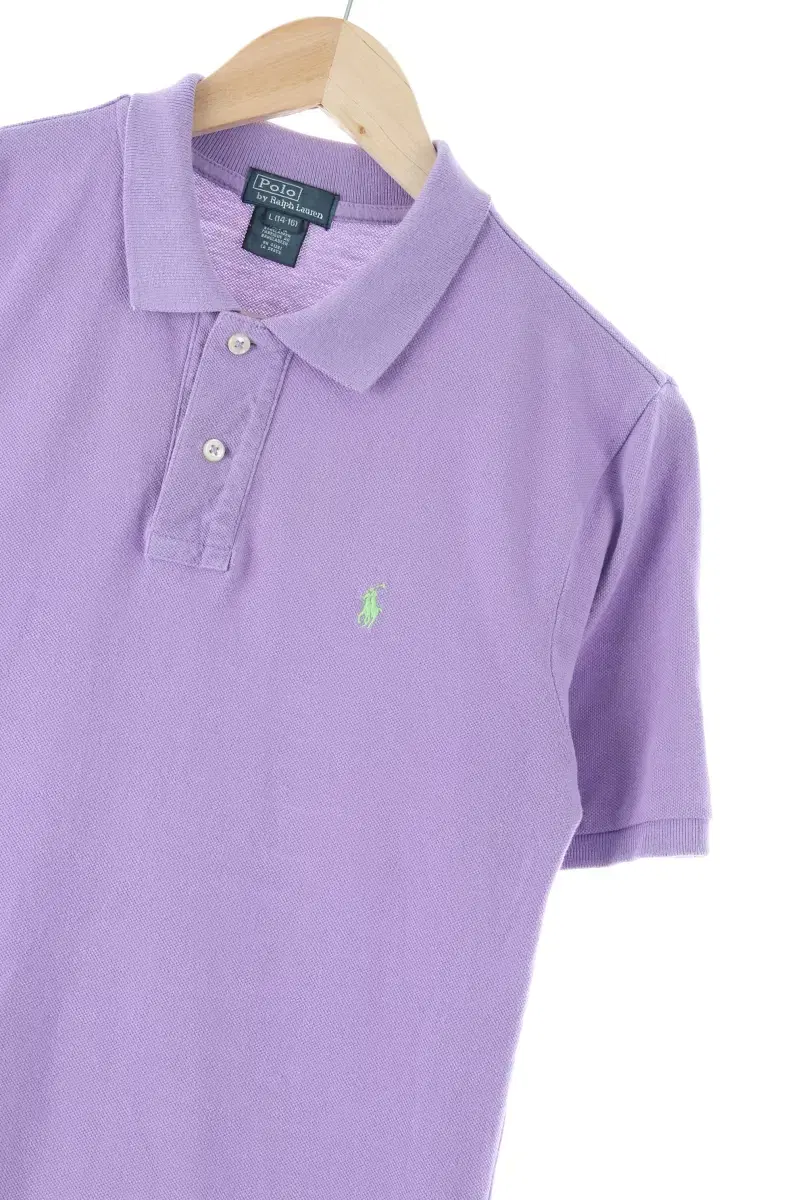 W(M-L) Polo Ralph Lauren Short-sleeved kara T-shirt Purple cotton Basic fit-E4C8