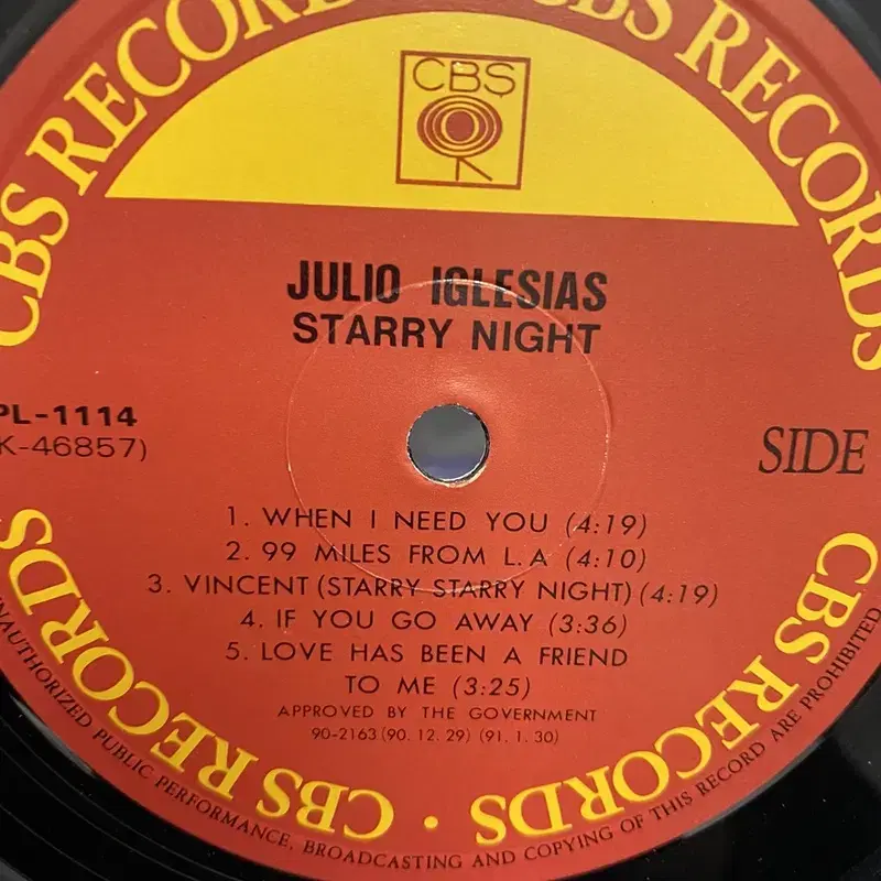 JULIO IGLESIAS  LP / AA3642