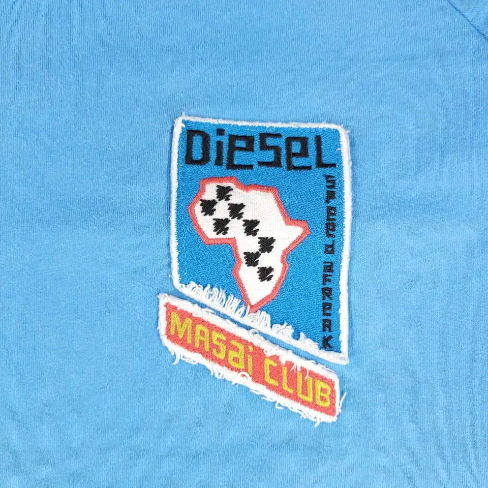 DIESEL 디젤 00s 라이트블루 하늘색 MASAI CLUB 패치 코튼