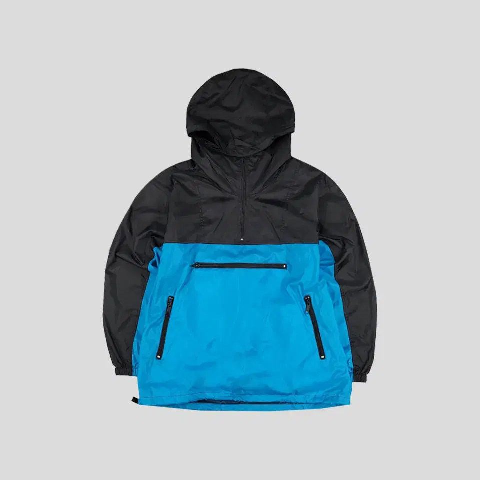 RELIABLE Black bloo Colorblocked Nylon100 Woven Lightweight Hooded Anorak Pullover