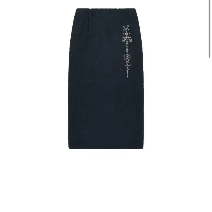 웰빙익스프레스 Embroidered Wool Skirt Blue Navy