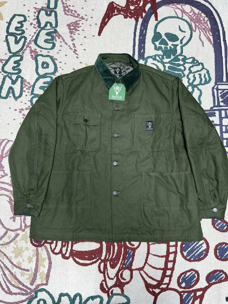 [M] south2 west8 south2 west8 quilted coverall jacket olive