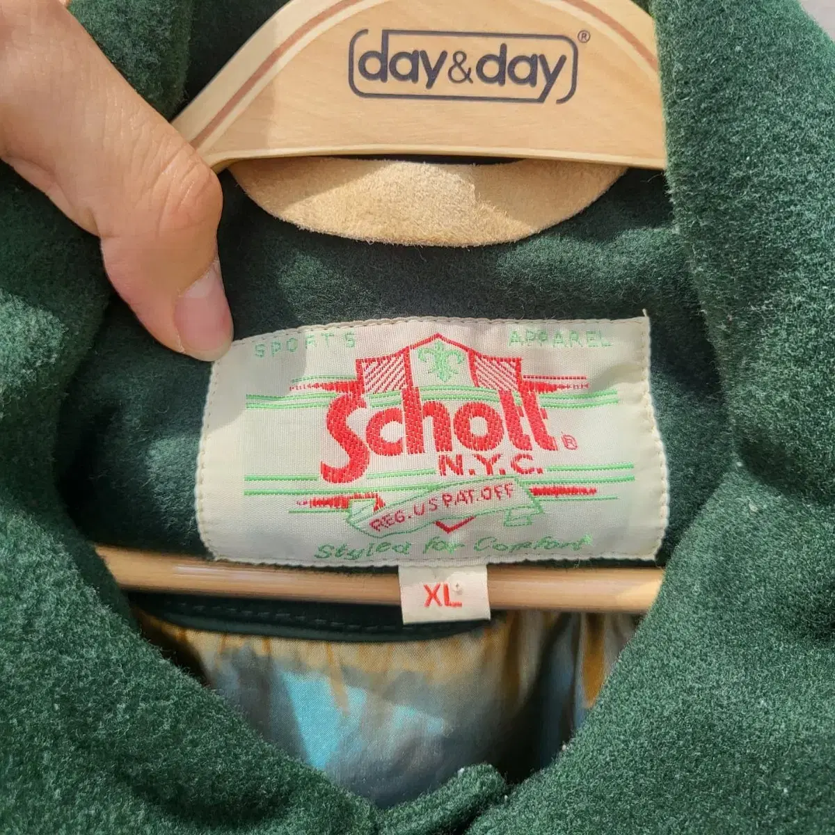 (체인스티치)Schott 아카이브 헤비 울 바시티자켓