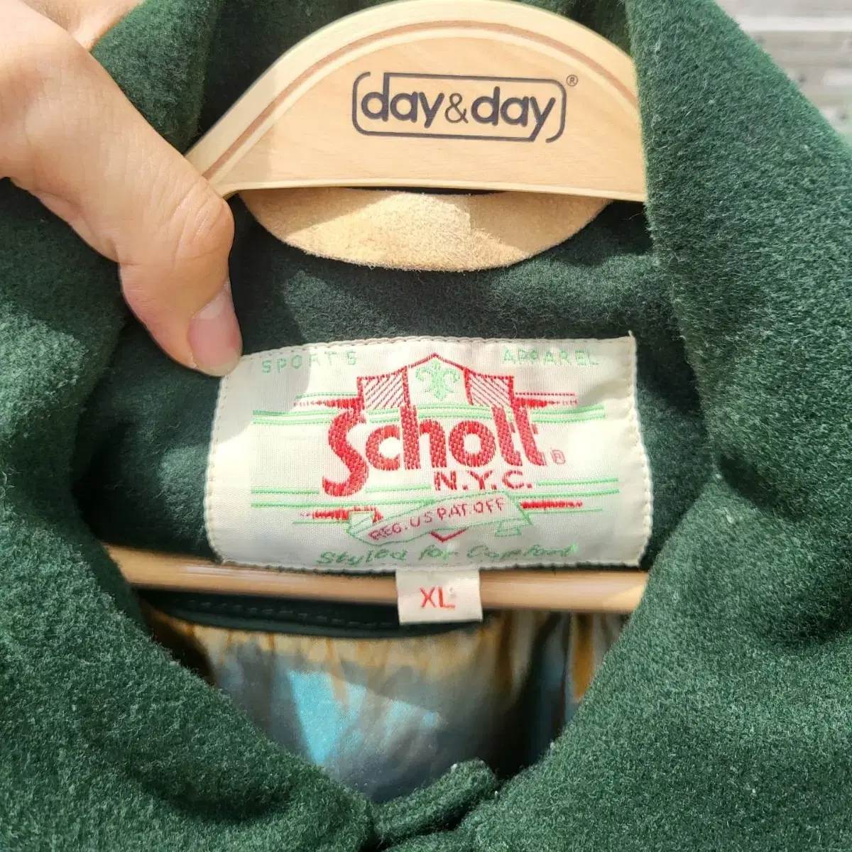 (체인스티치)Schott 아카이브 헤비 울 바시티자켓