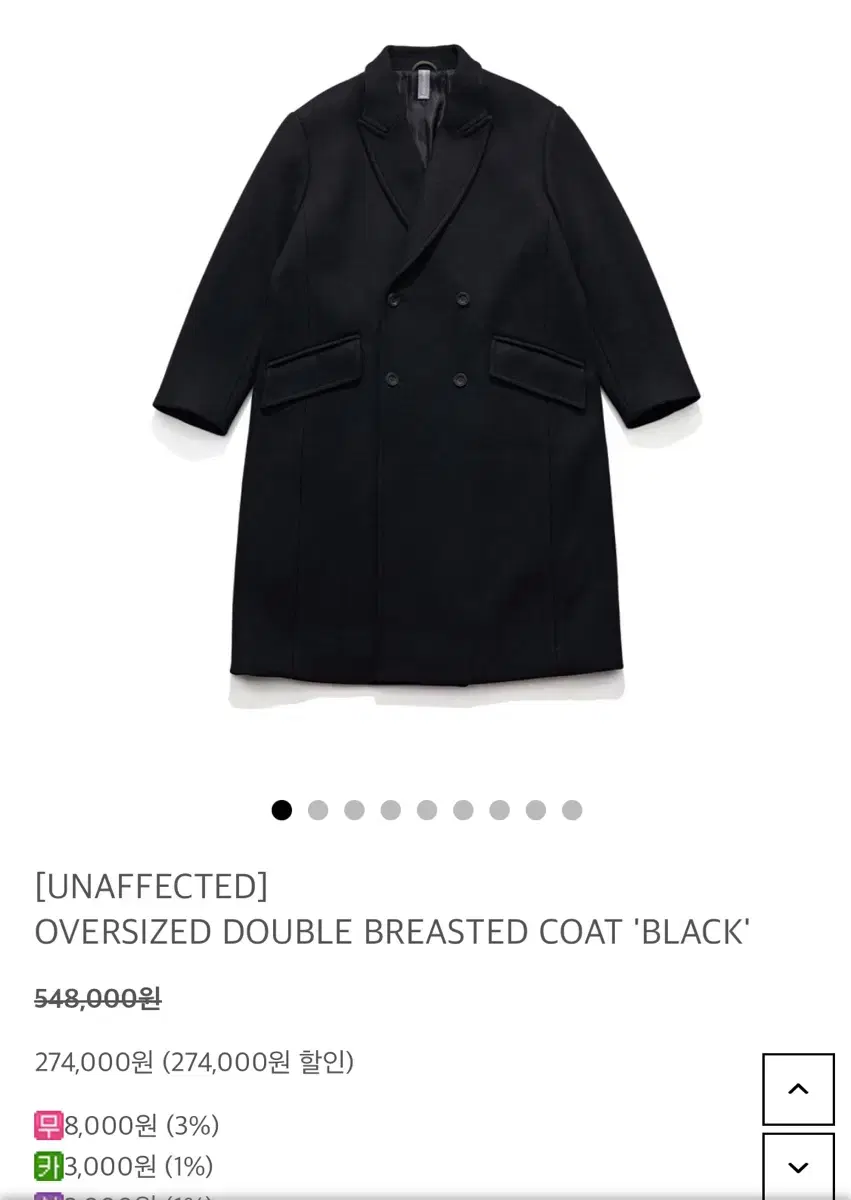 LanguageFected Double-breasted Coat Black