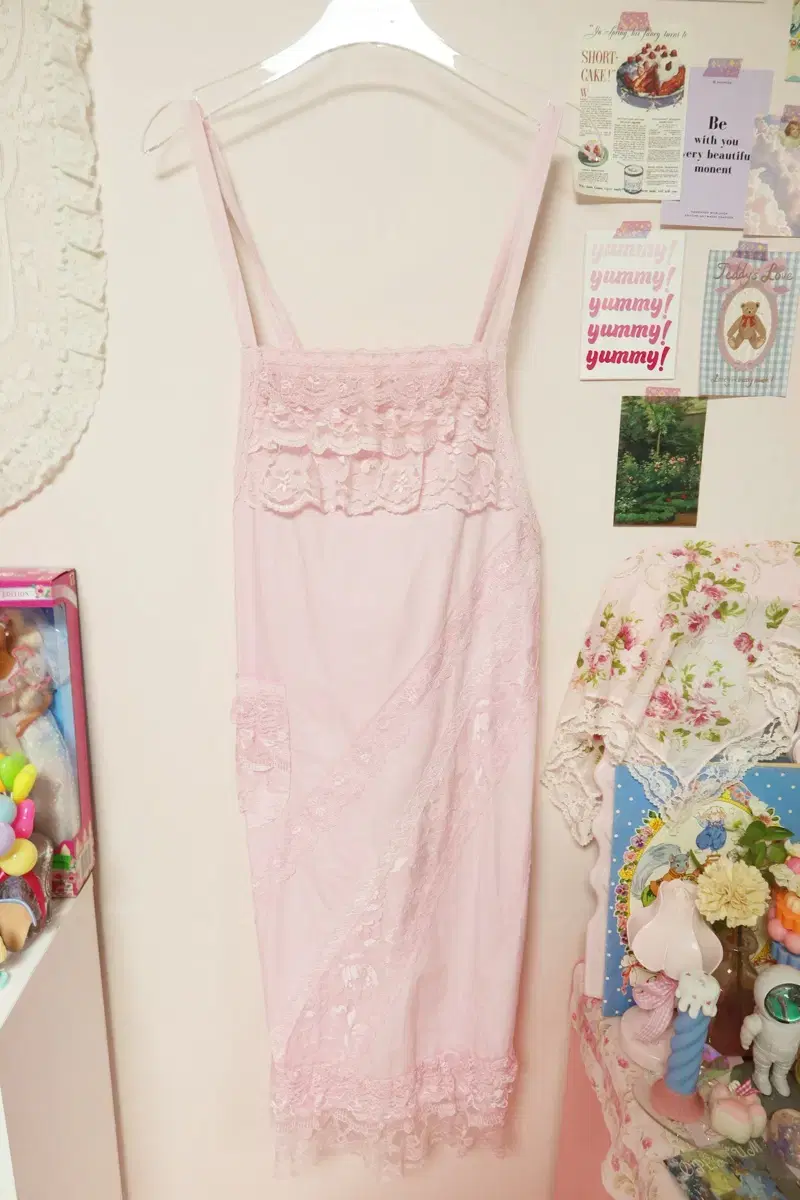 Pink lace apron