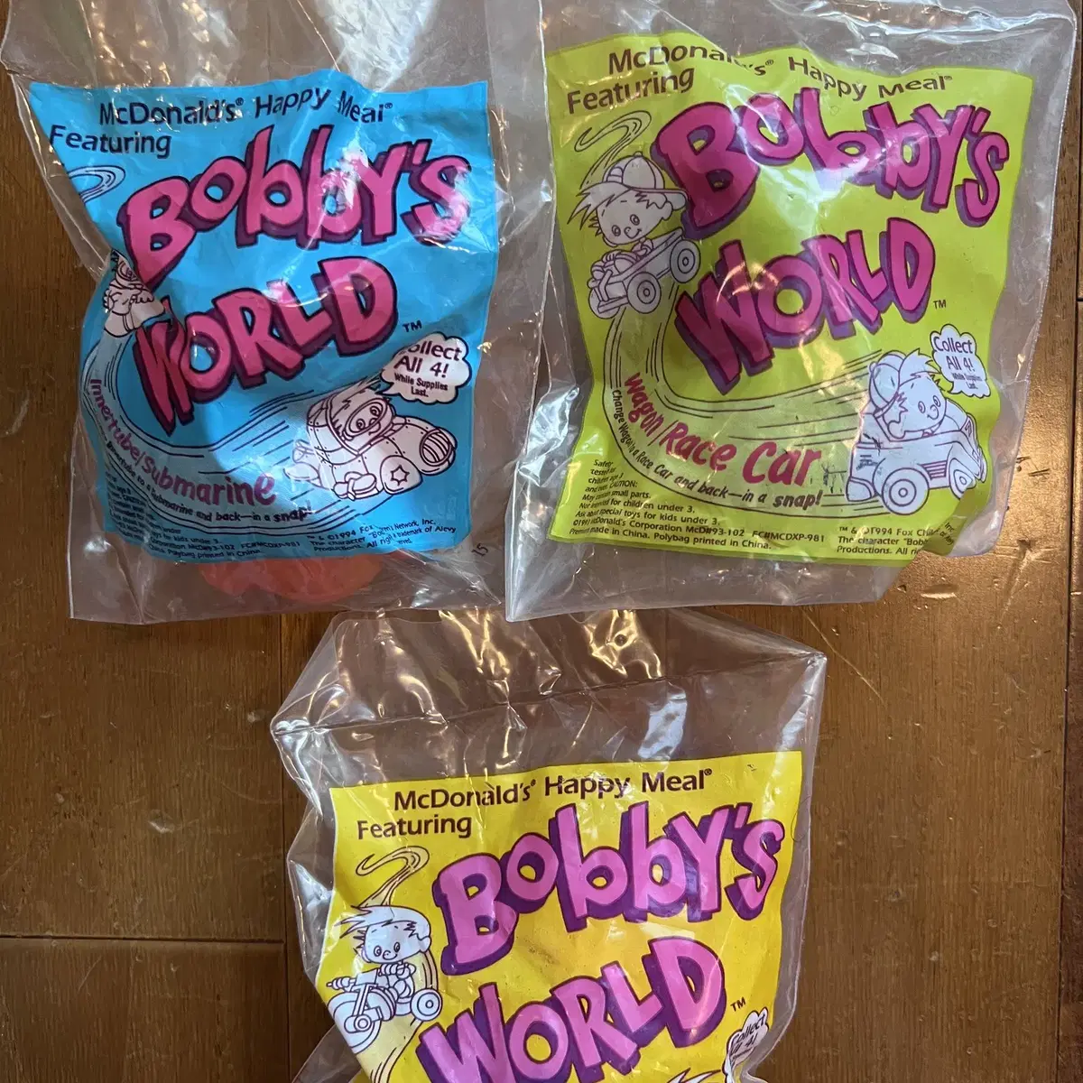 맥도날드 1994년 bobbys world 3종