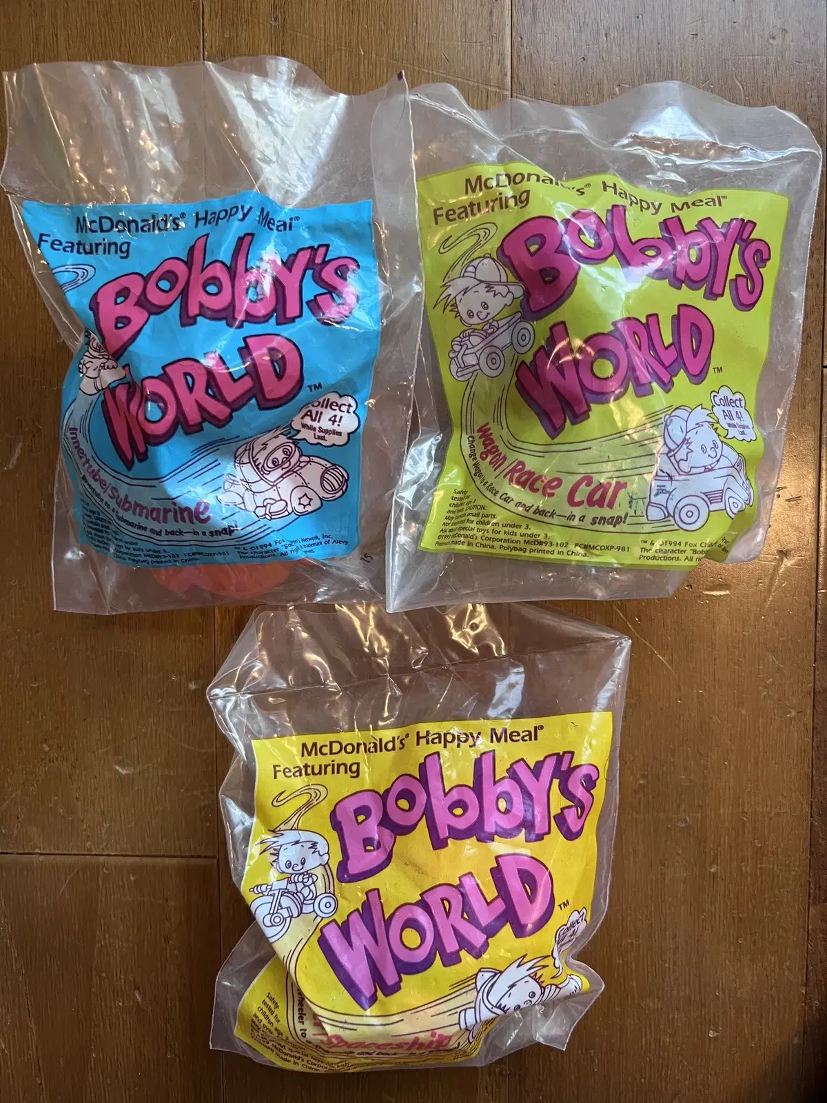 맥도날드 1994년 bobbys world 3종