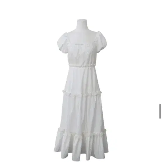 프레클 white ruffle long dress