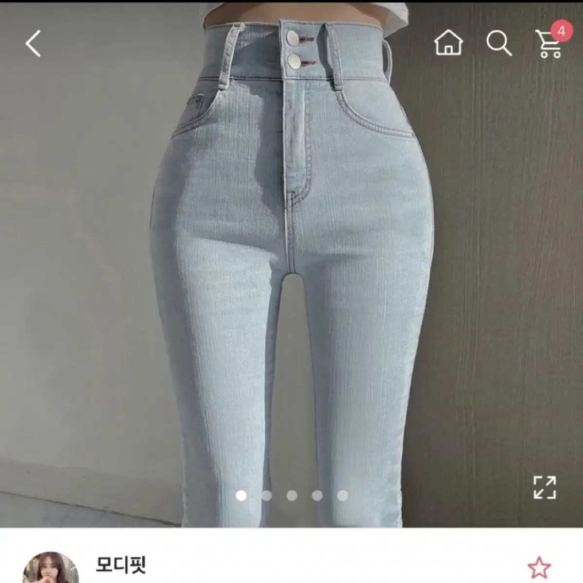 에이블리 하이웨스트 부츠컷 데님팬츠 연청 s