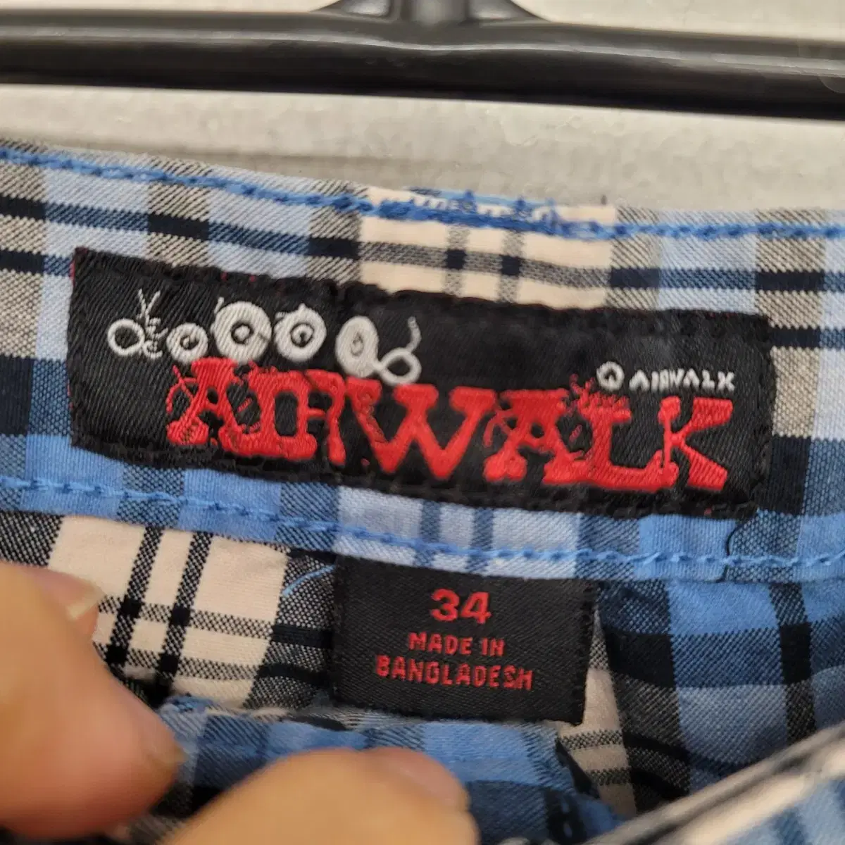 [34 inch] AIRWALK 체크 패턴 하프 팬츠