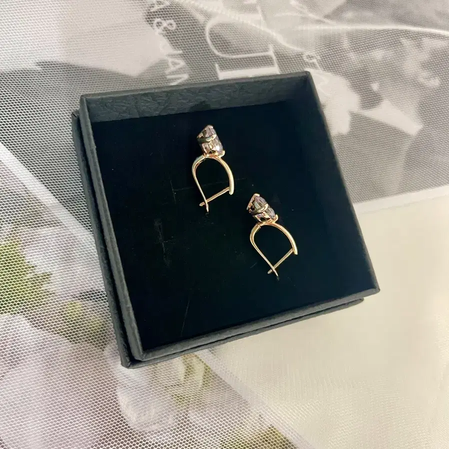 14K Gold Plated 지르콘다이아귀걸이