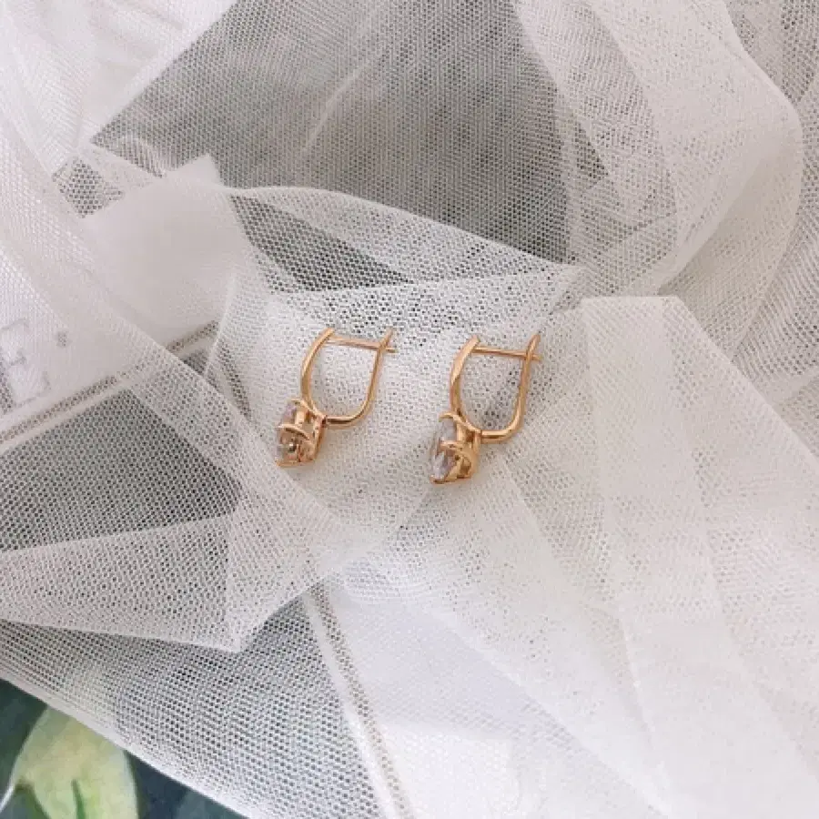 14K Gold Plated 지르콘다이아귀걸이