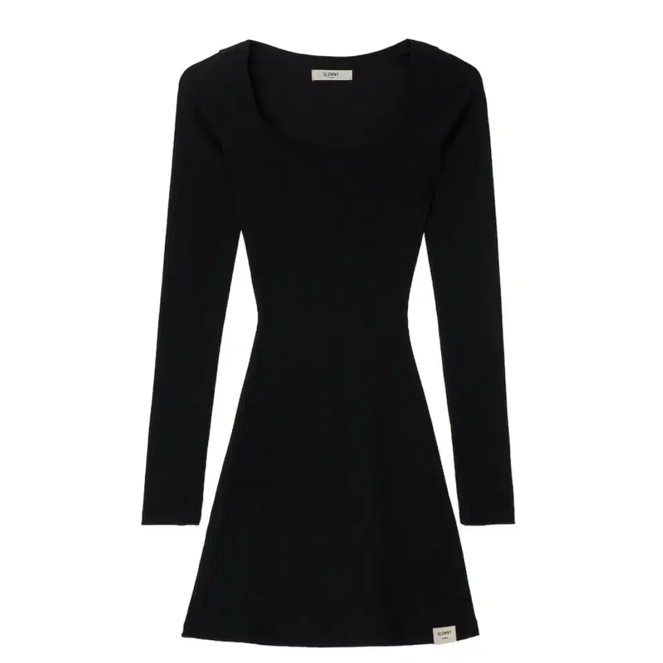 [GLOWNY] G CLASSIC RIB MINI DRESS (BLACK