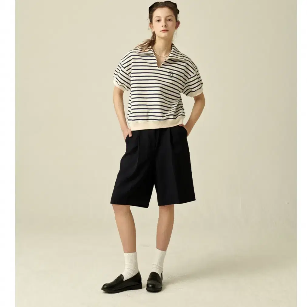 론론 스프라이트 반팔 네이비(STRIPE COLLAR HALF T-SHI