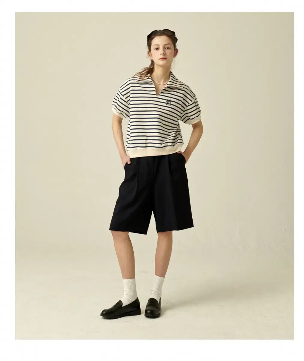 론론 스프라이트 반팔 네이비(STRIPE COLLAR HALF T-SHI