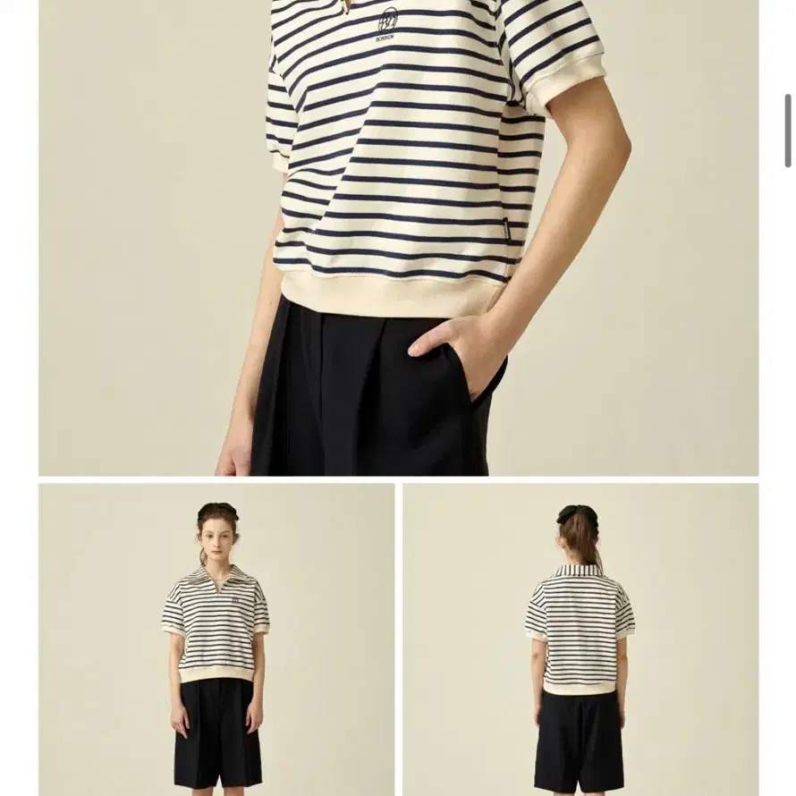 론론 스프라이트 반팔 네이비(STRIPE COLLAR HALF T-SHI