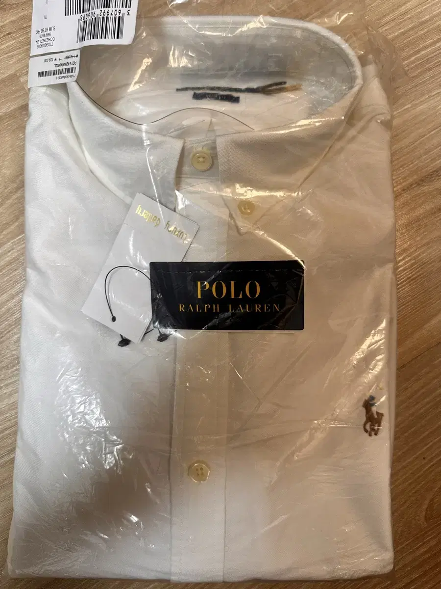 Polo Oxford Shirt White New L (QR Authentication) Gift Box