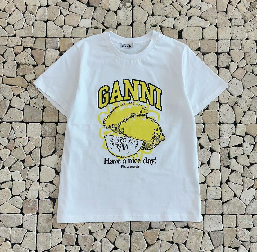 Women's Gani White Lemon Short Sleeve