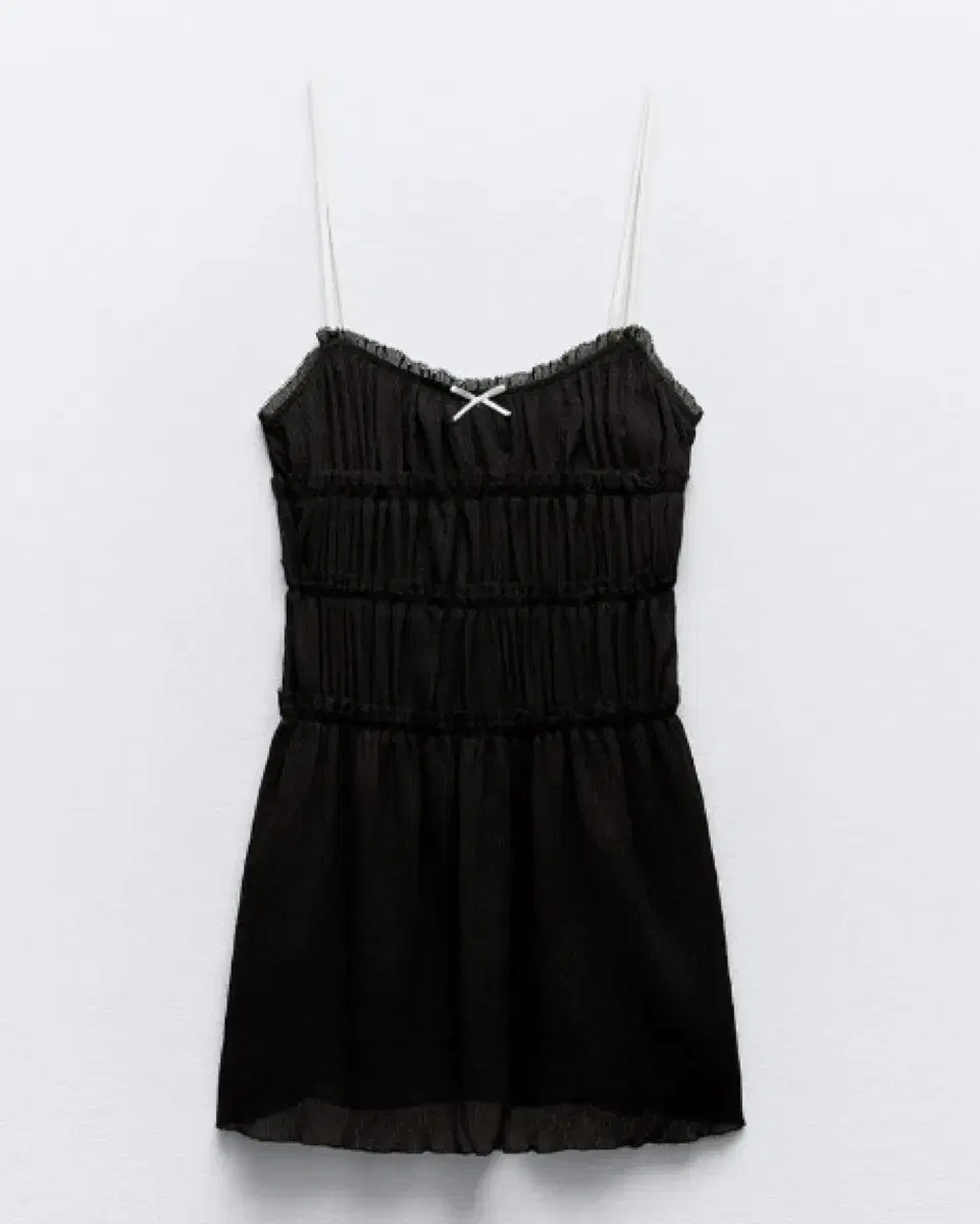 [NEW] Zara Mini Ribbon Structure ONEPIECE Black