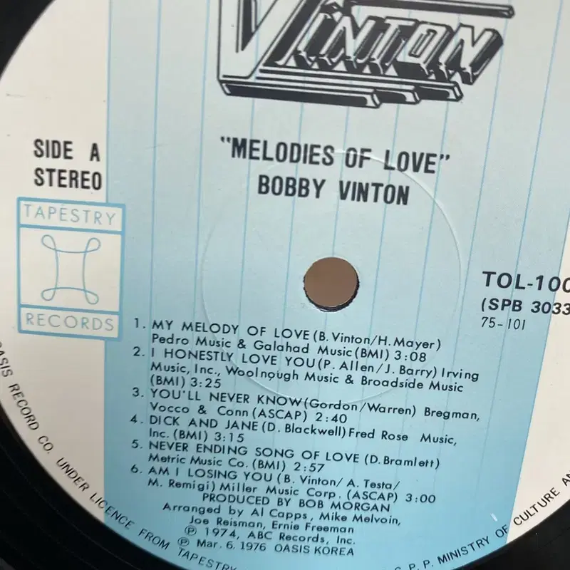 BOBBY VINTON LP / AA3705