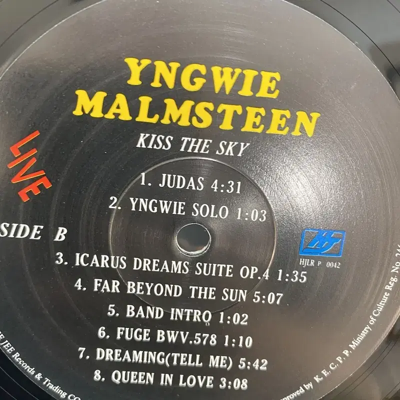 YNGWIE MALMSTEEN LIVE LP / AA3722