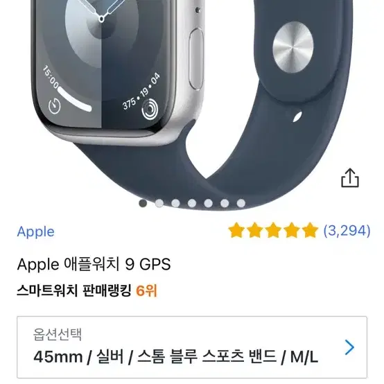 애플워치 9 gps 모델 급처 45미리