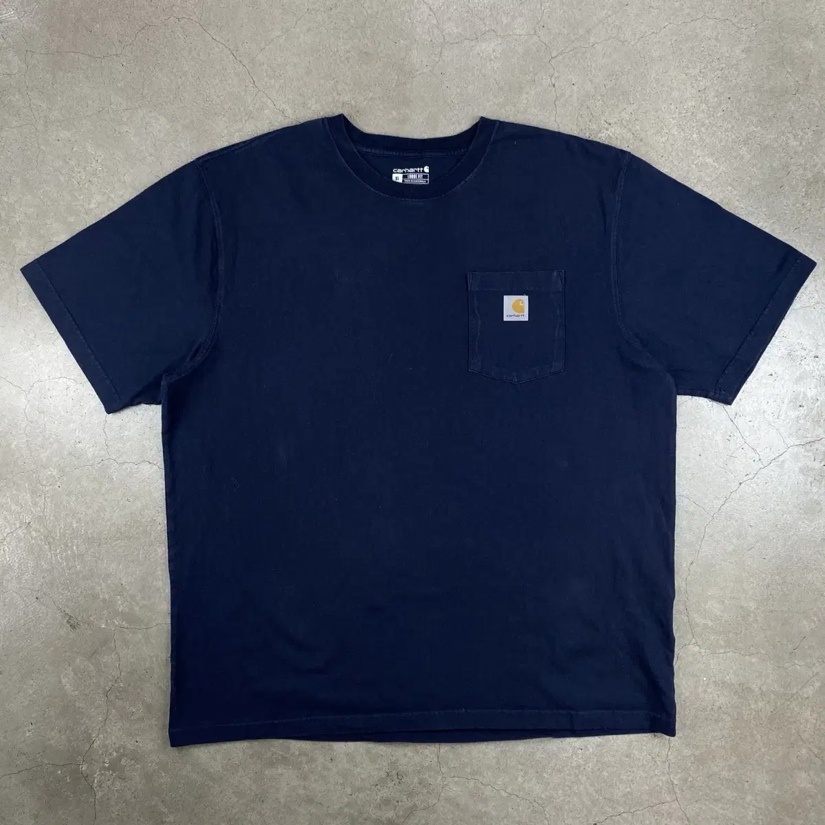 Calhart Pocket Logo Navy Vahn Tee