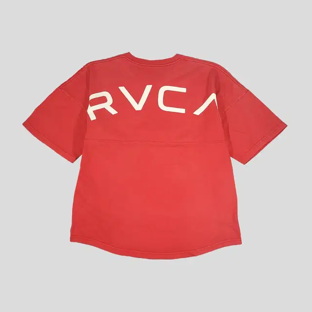 루카 RVCA 피그먼트 레드 블랙 화이트 로고패치 절개 백프린팅 오버핏