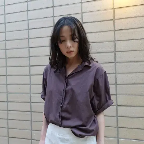 모크 mok tissue roll-up shirts 롤업 반팔 셔츠